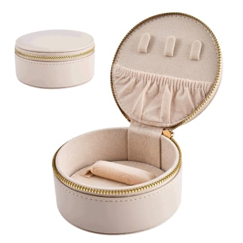 Boîte à bijoux portable en cuir noir CFWSHJ pour voyage