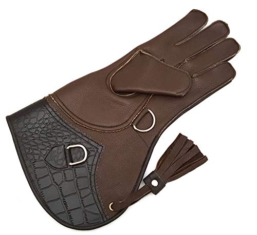 Gants de fauconnerie double couche en cuir véritable avec protection maximale