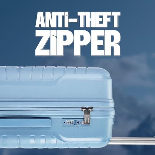 Image of Safari Octane Recessed TSA Lock, 8 Wheels, Hardside (Cabin & Check-in) Polyproplyene Trolley Spinner Luggage Set of 3, Black Color 60Cm, 70Cm & 80Cm, Small, Medium, Large (Blue)