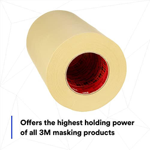 Image of 3M High Performance Masking Tape 2693, Heavy Duty, Clean Removal, Tan Color, 7.9 mil, 216 mm x 55 m, 4 /Case