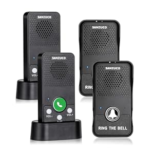 Wireless Doorbell, Rechargeable Battery Doorbells, Hands-Free Full Duplex Intercom Doorbell Operates Over 1000ft Range, 8 Adjustable Volume & 4 Chimes Wireless, Waterproof&LED Flashlight