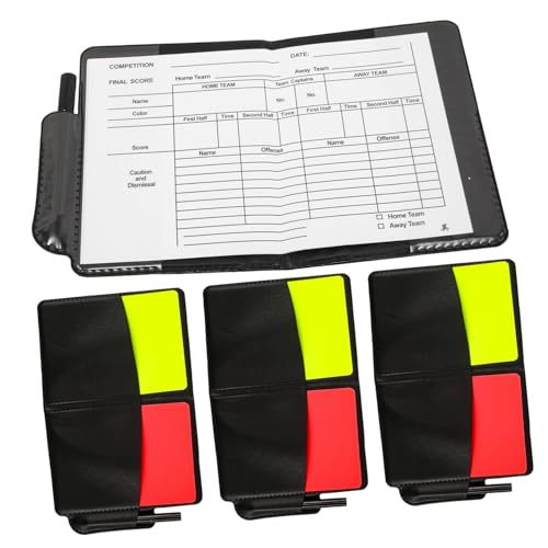BELLIFFY 4sets Soccer Referee Card Set Red Referee Pencil Essential for Football Game Officials Training Sessions Portable Design
