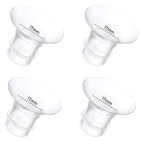 Image of 4Pcs Breast Pump Flange Insert 17mm Compatible with Momcozy/Spectra/Medela/eufy/Elvie/Lansinoh/Paruu P10 Breast Pump, Fit for Momcozy M5/M9/M6/V2 Pro/V2 pro/S12 Pro/eufy E10 S1 S1 Pro, 24mm Flange