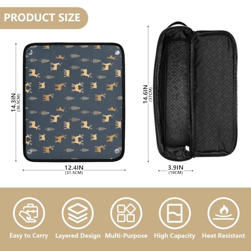 Bolsa de viaje para herramientas de cabello Cute Christmas Marble, resistente al calor, para planchas, rizadores y accesorios de cuidado capilar, organizador portátil miniatura 4