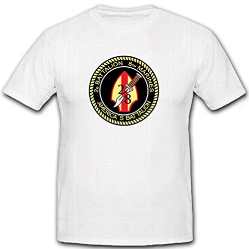T-shirt 2ND 6764 Bataillon 8th Marines Americas vêtement militaire blanc