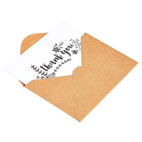 Image of Amazon Basics Thank You Cards and Envelopes, Black and White, 4 inch x 6 inch, 48 Count (Pack of 10)