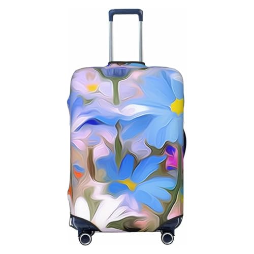 Colored Flower Print Luggage Suitcase Covers Elastic Washable Luggage Protector Luggage Covers For Suitcase