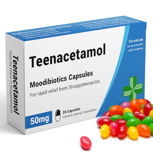 Teenacetamol - Funny Gifts for Teen Boys & Girls. Joke Pills, Jelly Beans 50g, Teenage Gifts for Boys and Girls, 13th, 16th 17th Birthday Gifts, 18th Birthday Gifts, Stocking Filler Christmas Eve Box