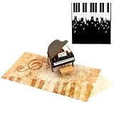 DORAFIORA® 3D Pop-Up Karte Klavier Piano – Elegante Musikkarte mit Flügel & Notenblatt | Glückwunschkarte für Musiker, Lehrer & Künstler | inkl. Umschlag