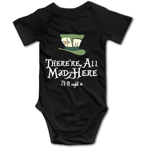 Image of YCICIVDee The Mad Hatters Newborn One-Piece Baby Bodysuits New Born Baby Gift Short Sleeve White 0-24 Months