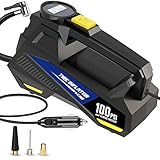【COMPRE CON CONFIANZA】: Guarde fácilmente el inflador ruedas coche en su automóvil o garaje y estará listo en cualquier momento. El paquete incluye 1 inflador electrico, 1 fusible de repuesto, 1 adaptador de boquilla, 1 convertidor de válvula, 1 manual de usuario; Cualquier pregunta o inquietud, no dude en contactarnos.