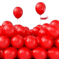 PartyWoo Red Balloons, 100 pcs 5 Inch Matte Red Balloons, Red Latex Balloons for Balloon Garland or Balloon Arch as Birthday Party Decorations, Wedding Decorations, Baby Shower Decorations, Red-Y57