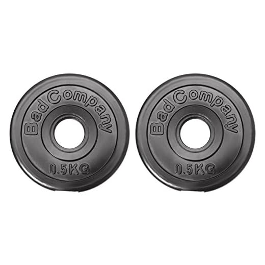 Bad Company Hantelscheiben 30/31 mm Kunststoff 2 x 0,5 kg I Gewicht 0,5kg Paarweise I Gewichte für Langhantel und Kurzhantel