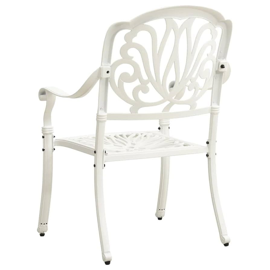 Black Cast Aluminum Outdoor Dining Chairs, Patio Lounge