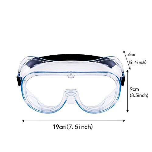 Safety Goggles, Protective Safety Glasses, Soft Crystal Clear Eye Protection - Perfect for Construction, Shooting, Lab Work, and More, 2 Pack (White)