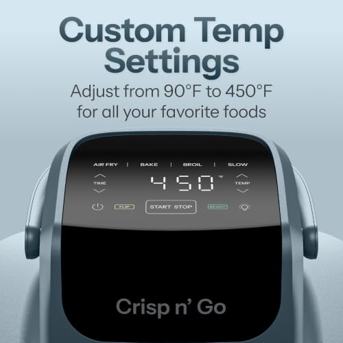 Chefman Crisp n’ Go 4 Qt Glass Air Fryer, 4-in-1, PFAS-Free Bowl & Rack | Air Fry, Bake, Broil & Slow Cook, Plus Dehydrate, 450F Max Temp, Dishwasher-Safe Bowl, Serve & Store Lid, Digital Controls - image 2