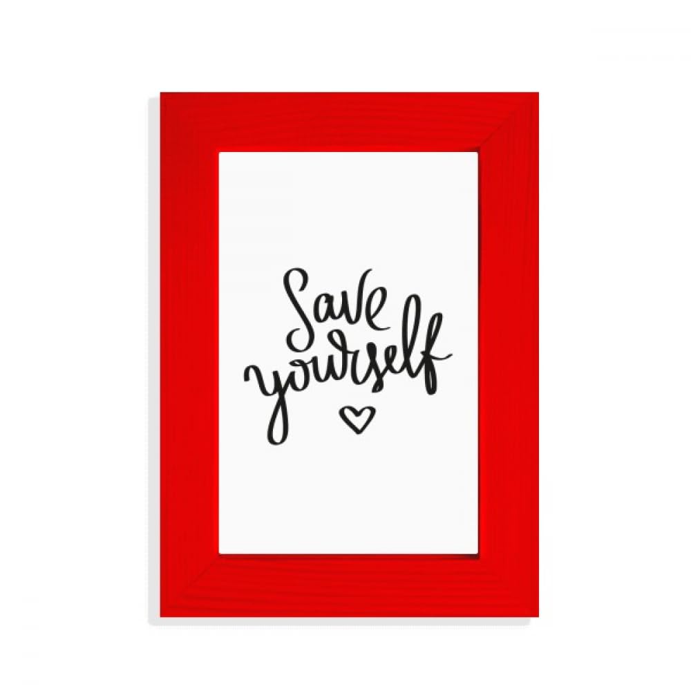 Cadre photo Save Yourself rouge art déco idée cadeau originale crémaillère anniversaire
