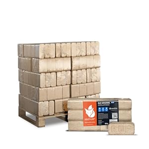 HEIZFUXX Holzbriketts RUF Original Blue - Weichholzbriketts Palette 300 kg (30x10 kg) - Premium Briketts für Kamin, Heizkessel & Ofen - Hoher Heizwert, geringer Aschegehalt & maximale Energieausbeute