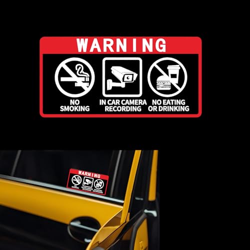 Qurbuns Car Warning Sticker, Car No Smoking No Eating or