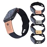 VanmAr Personalisiertes Uhrenarmband-Alarm-ID-Tag, Lasergravierte -Sicherheitsplatte, Sport-Smartwatch-Fitness-Läufer-ID-Tag, Medizinisches Armband-Medizin-Tag. (Roségold)