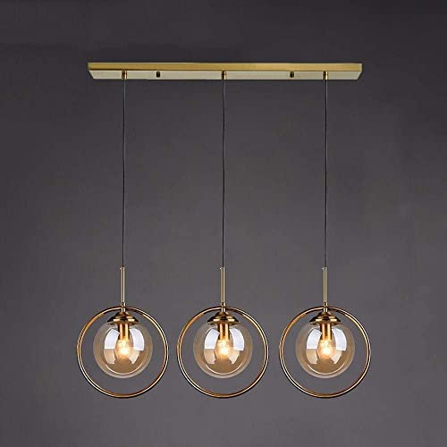 Lampe suspendue pour île de cuisine, luminaire en verre nordique industriel