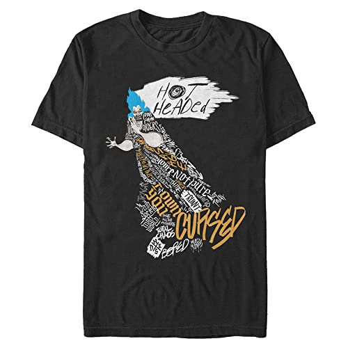 T-shirt Disney Hades Word Fill pour homme en coton noir confortable