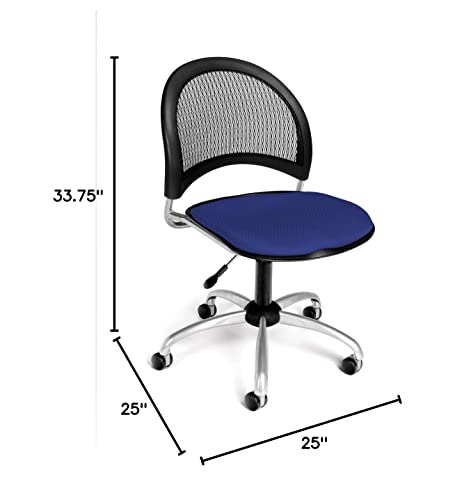 Ofm Moon Series Armless Fabric Swivel Chair, Royal Blue #TOP1
