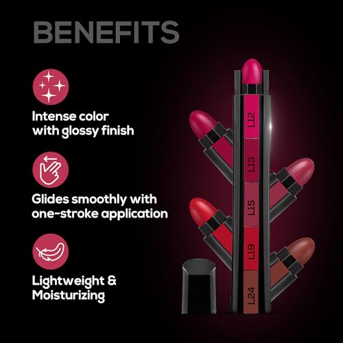 Image of RENEE FAB 5 Glossy 5 in 1 Lipstick 7.5 Gm - Five Shades in One - Moisturizing & Nourishing, Long Lasting, Glossy Finish - Intense Color Payoff - Compact, Glides Smoothly with One-Stroke Application