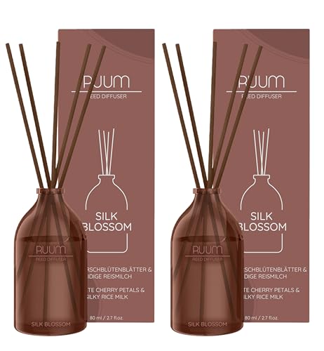 RUUM Duftvase Silk Blossom (2er Pack) 80ml - Edler Raumduft In Glasvase