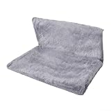 FABULETTA Plush Hanging Radiator Cat Bed for Small Pets Up to 5 kg – Foldable Metal Frame Warm with Soft Villus Interior, Beige or Grey(Gray)