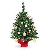 Eksesor Tisch-Weihnachtsbaum, Künstlicher Mini-Weihnachtsbaum, mit LED-Lichterketten,Geschmückter Weihnachtsbaum,für Tisch, Schreibtisch, Wohnkultur