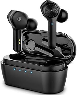 LASUNEY Bluetooth 5.0 True Wireless Earbuds with Charging Case for iPhone Android, 50H