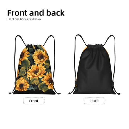 Drawstring Bag Lightweight Small Gym Bag for Women Sunflower Soccer Backpack for Sports Travel4