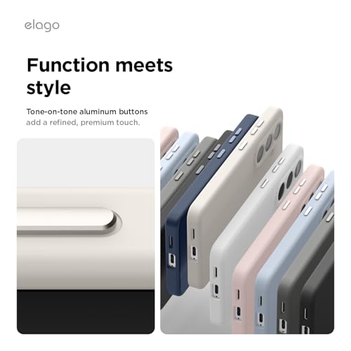 Image of elago Magnetic Silicone Case Compatible with Samsung Galaxy S26 Ultra Case, Compatible with MagSafe Accessories, Protective Cover, Shockproof, Slim, Anti-Scratch Soft Microfiber Lining (Stone)
