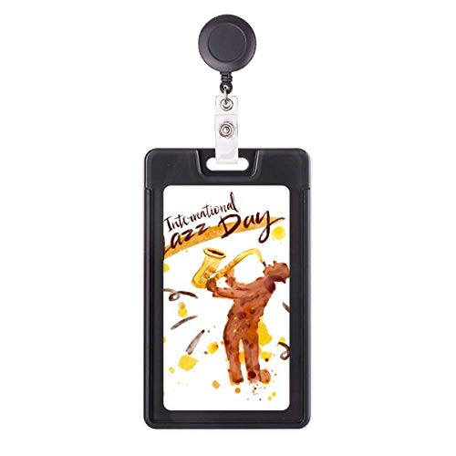 Funda retráctil para tarjetas de saxofón, ideal para músicos y pases de transporte en el día a día