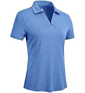 Rdruko Women's Golf Shirts Short Sleeve Dry Fit Polo Tennis V Neck Collared Athletic Shirts