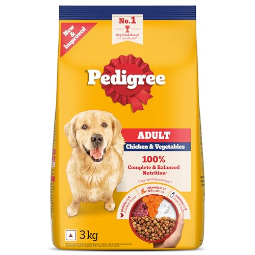 Pedigree Adult Dry Dog Food, Chicken & Vegetables, 3 kg, Contains...