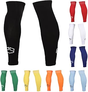 PremSox Football Sock Sleeves - Pair Our Grip Socks, Team Leg Sock Sleeve Fits Over Shin Pads - White, Black, Red, Blue, Green, Yellow, Orange, Sky, Navy