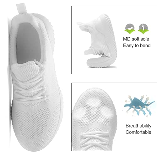 Kapsen Men's Non Slip Running Shoes Ultra Light Breathable Casual Walking Shoes Fashion Sneakers Mesh Workout Sports Shoes White #TOP5