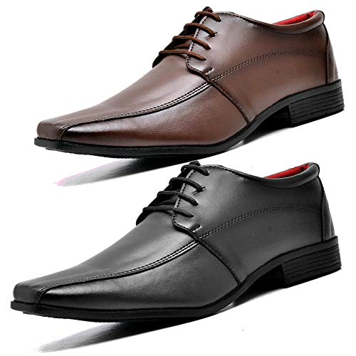 2 Pares Sapato Social Com Cadarço Masculino DUBUY 804MR Tamanho:39;cor:Marrom;gênero:Masculino