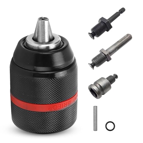 Portabrocas Taladro 1.5–13 MM,Llave para Portabrocas: 1/2 Zoll - 20 UNF,Portabrocas de Liberación Rápida,Adaptador para Portabrocas,Adecuado para Taladros Eléctricos y llaves de Lmpacto