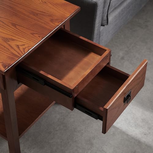Image of Leick Home Mission Nightstand Side Table, 22 inch, Russet