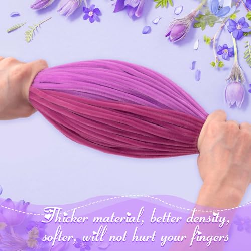 Image of Peryiter 500pcs Pipe Cleaner Craft Pack, Light Purple, 12 Inch