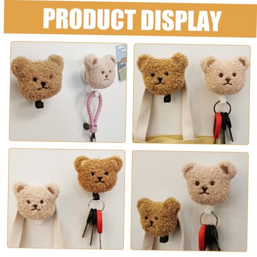 Crochets muraux adhésifs ours en peluche support clés sans perçage robuste - 5