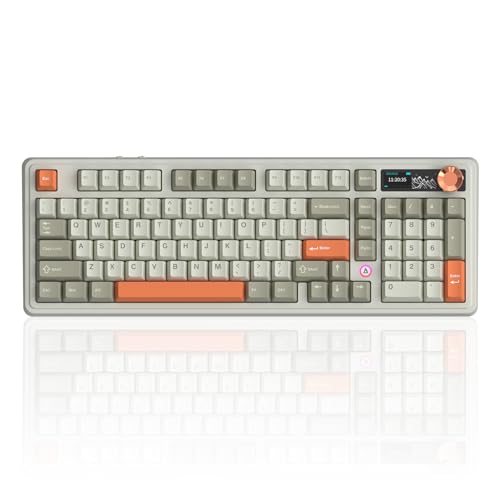 Image of Ajazz AK980 V2 Wireless Mechanical Gaming Keyboard,Tri-Mode BT5.0 /2.4GHz /USB-C 10000mAh Battery Hot Swappable RGB Backlit Computer Gaming Keyboards for PC /Tablet /PS /Xbox