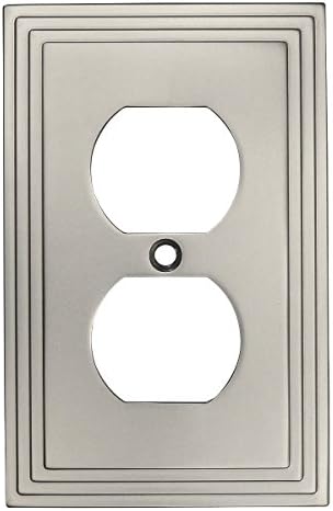 Cosmas 25026-SN Satin Nickel Single Duplex Electrical Outlet Wall Plate/Cover