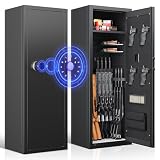 Xyvaly 12 Rifle Gun Safe,Gun Safes & Cabinets,Electronic Rifle safe,Gun safes for Home Rifle and Pistols,Gun Cabinet with Removable Shelf and Rifle Rack,Unassembled (12-Gun Safe)