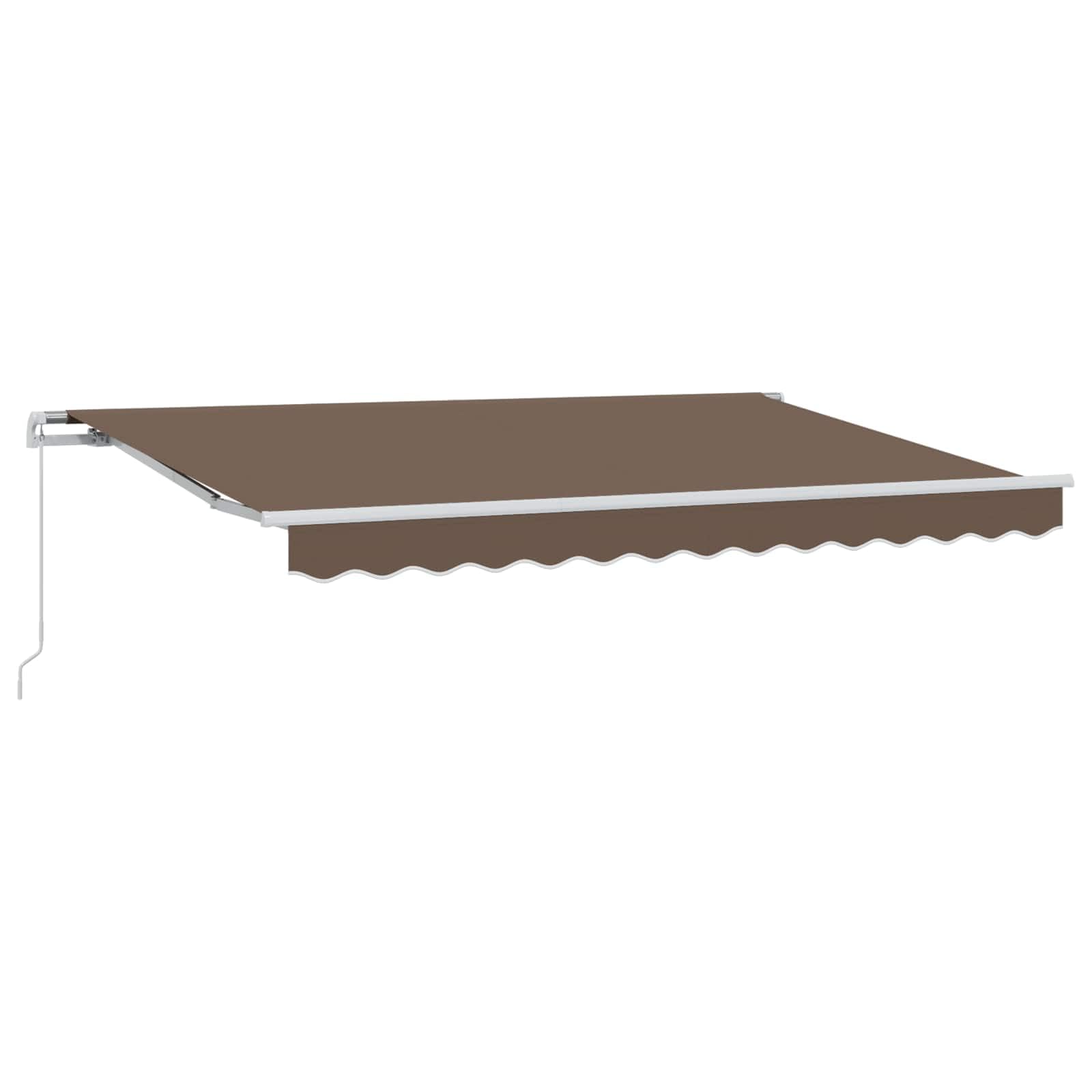 Toldo retráctil gris topo, 400 x 350 cm, poliéster | Manivela manual, tela resistente a la intemperie, marco de aluminio con recubrimiento en polvo, montaje en pared