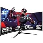 Gawfolk 34 Inch Ultrawide Curved 144Hz Gaming Computer Monitor 1500R PC screen 21:9 UWQHD (3440x1440),Adaptive Sync,178° Viewing Angle,HDMI、Display Port,Compatible with wall mounted VESA75x75MM-Black