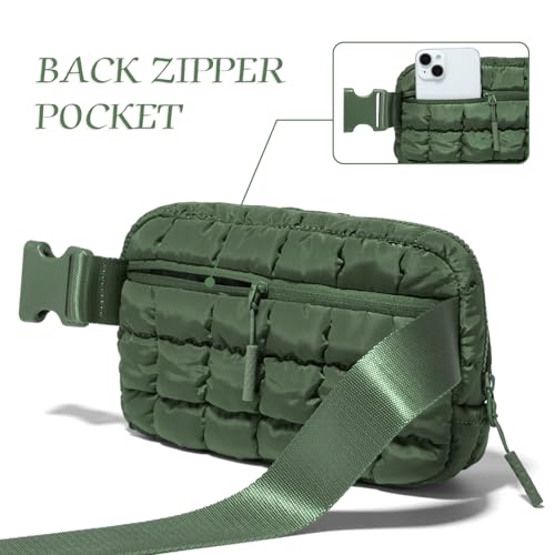 Image of Gitus Trending Gifts for Women Puffer Crossbody Bags for Women Belt Bag Fanny Pack with Adjustable Straps Lightweight Quilted Puffy Bag Woman Gifts (Green)